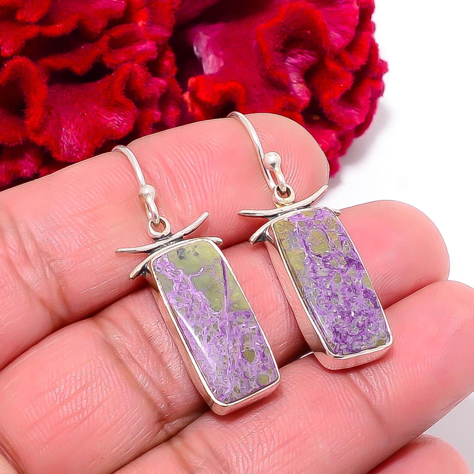 Stichtite – Island Of Tasmania 925 Sterling Silver Earring 1.56″ E97445