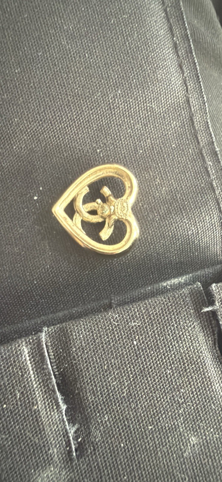 Authentic Chanel 23P Gold Tone CC Open Heart Crystal Stud Earrings with Box