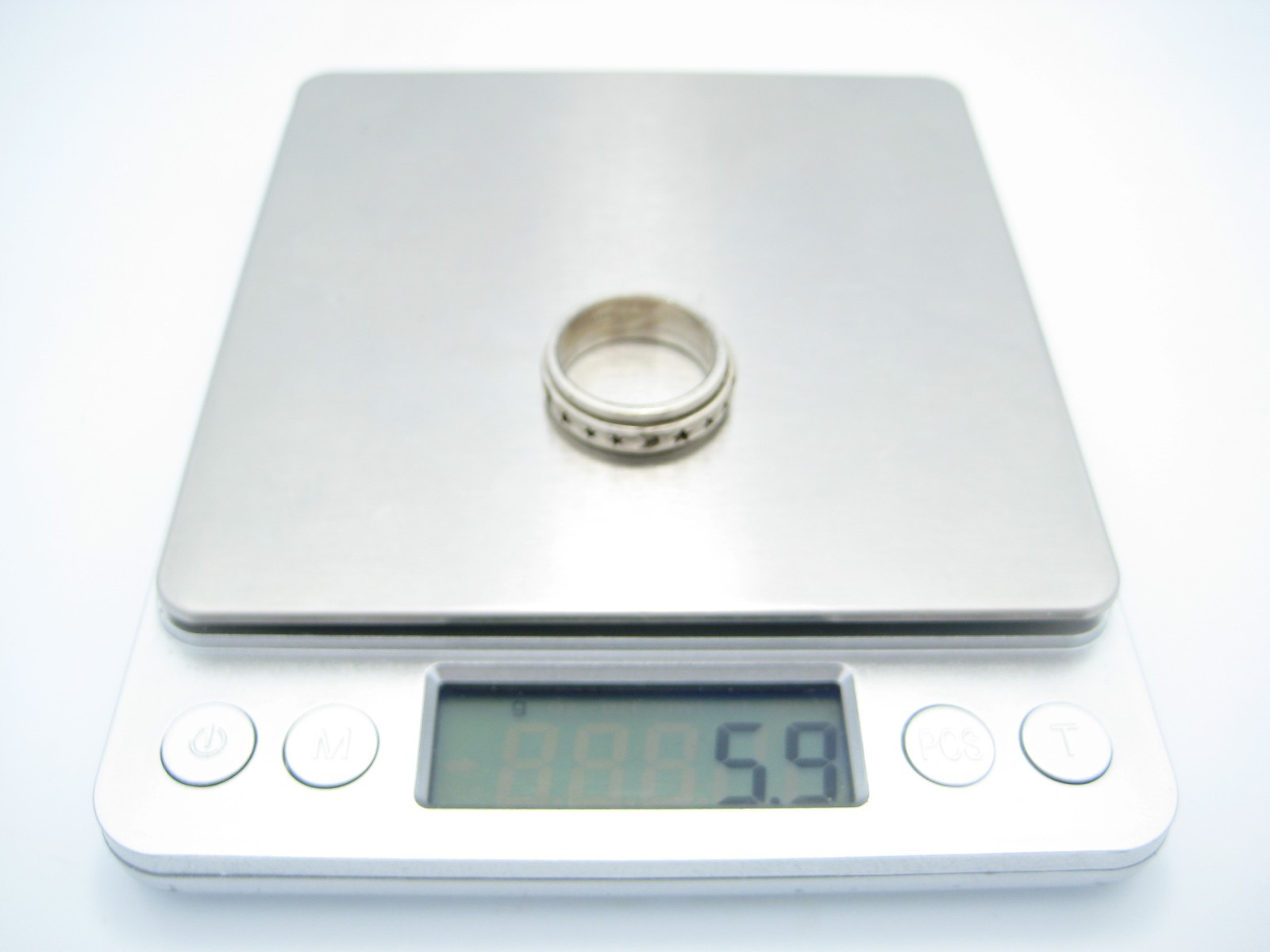 Sterling Silver 6.6mm Celestial Star Moon Themed Cutout Ring Size 6.5
