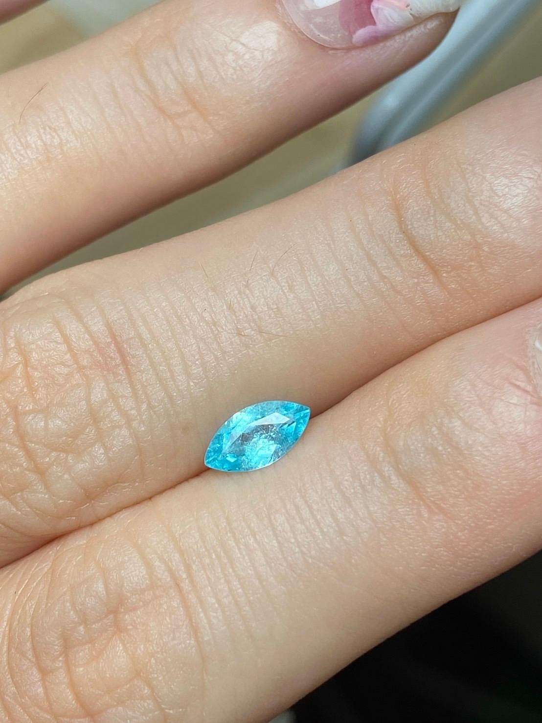 [jerseychou] Brazil ！Natural Paraiba Tourmaline, 0.37ct, GIA