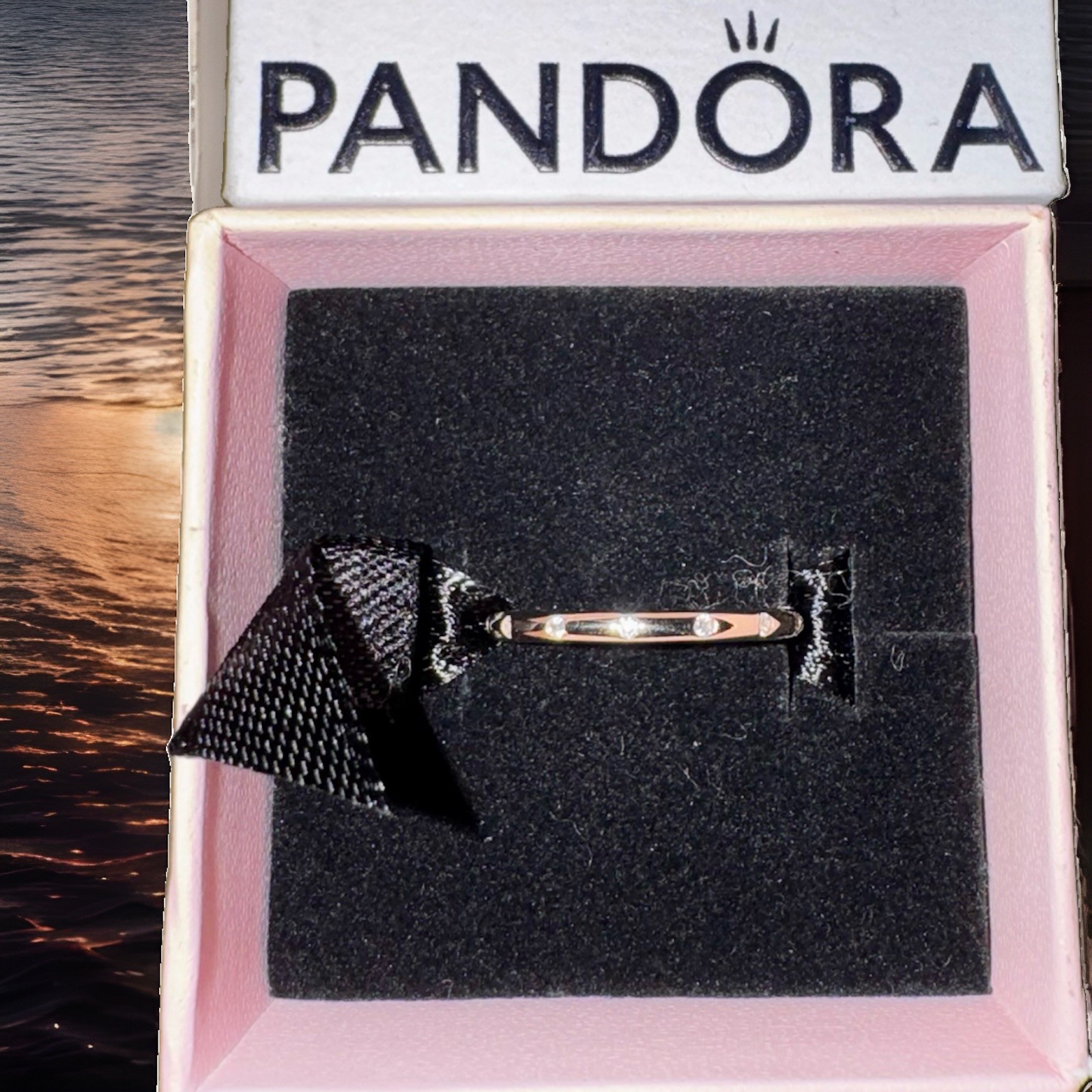 RETIRED PANDORA 14K GOLD DROPLETS RING-NEW 150178CZ US Sz 5 / 50 100% AUTHENTIC