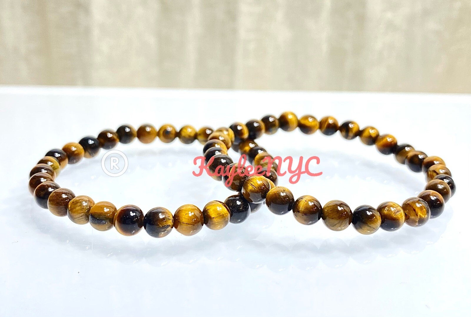 Wholesale Lot 6 Pcs Tigers Eye 6mm 7.5” Crystal Healing Stretch Bracelet