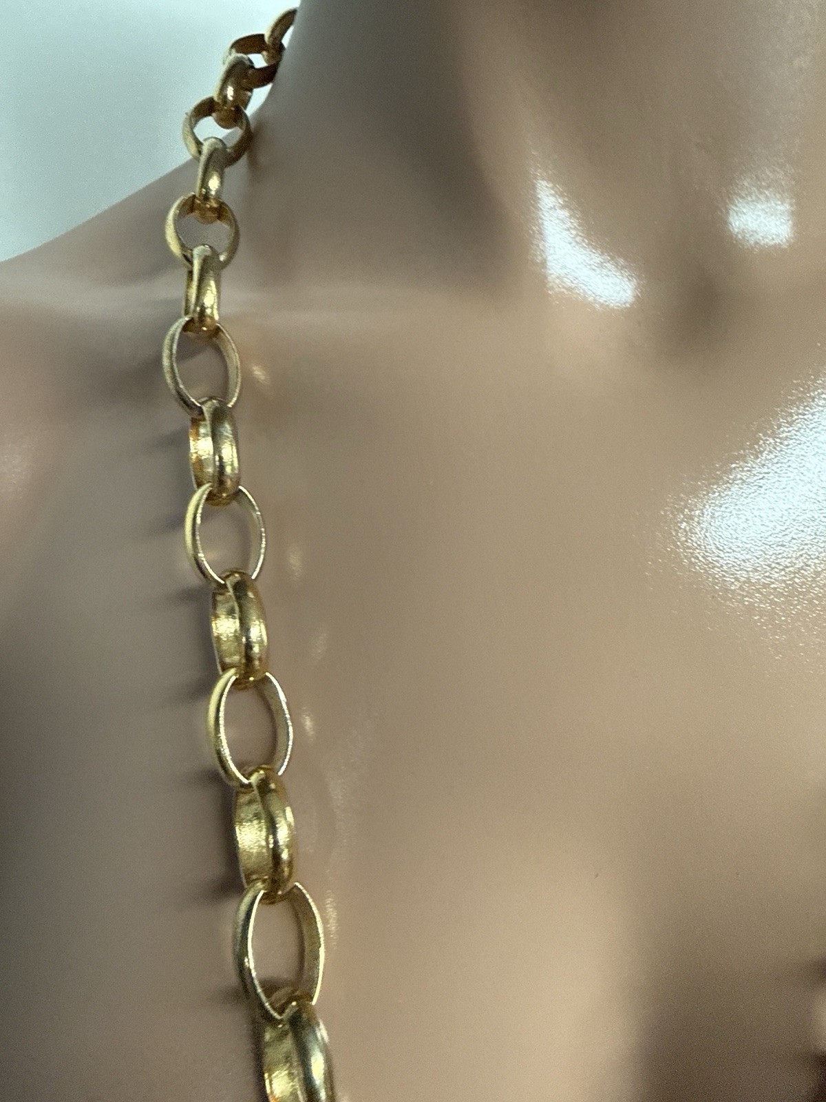 Vtg Chanel Gold Coco CC Logo Chain Necklace