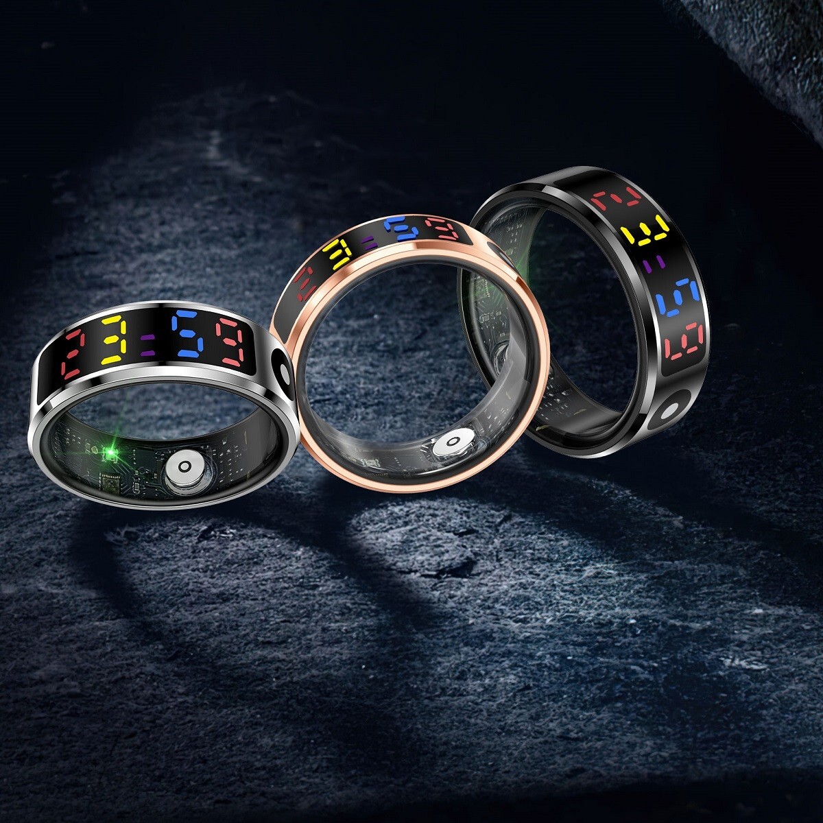 IP68 Waterproof Smart Ring Color Screen Heart Rate Blood Oxygen Sleep Monitor