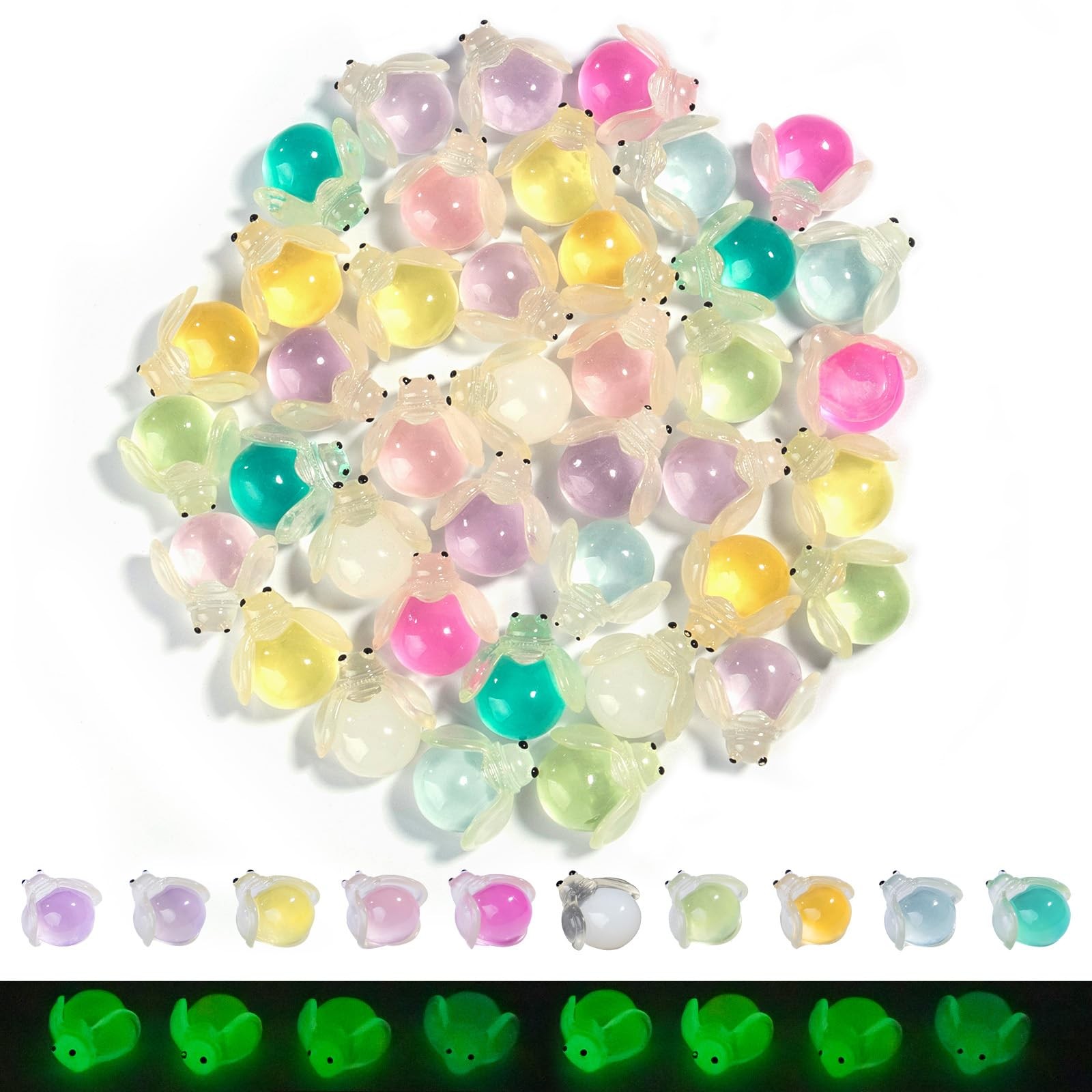 ResinGlow 50pc Firefly Luminous Animals