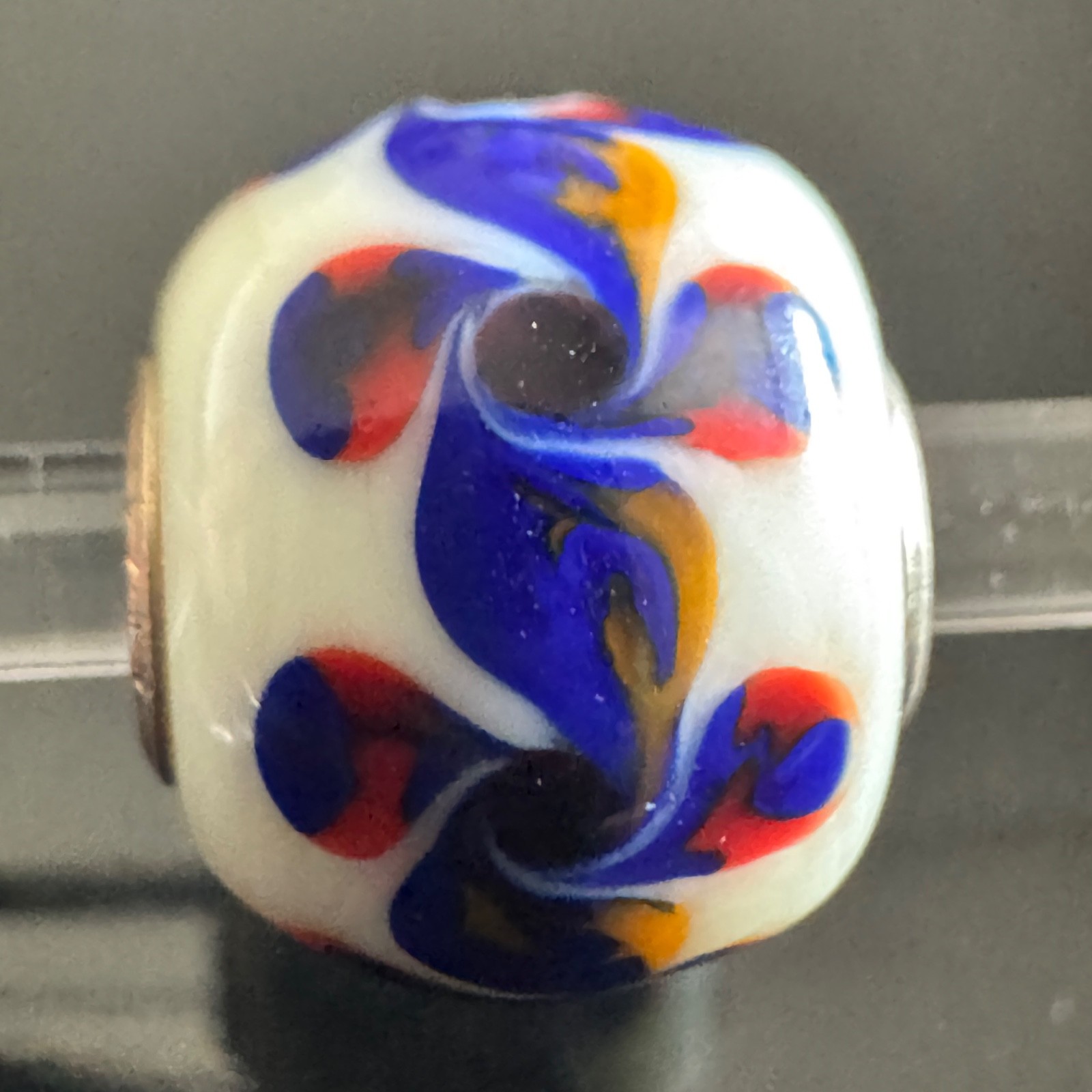 Trollbeads WHITE Base MINI BARREL BEAD