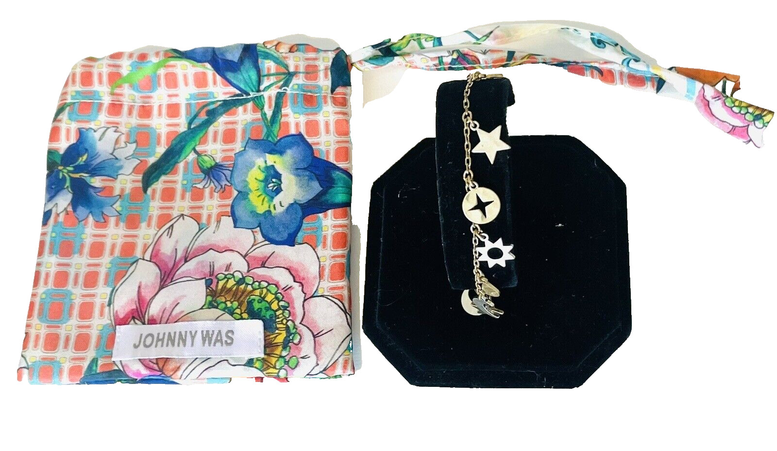 Johnny Was $128 MOONDANCE CHARM BRACELET, Pouch, Small JW Gift Bag! NWT
