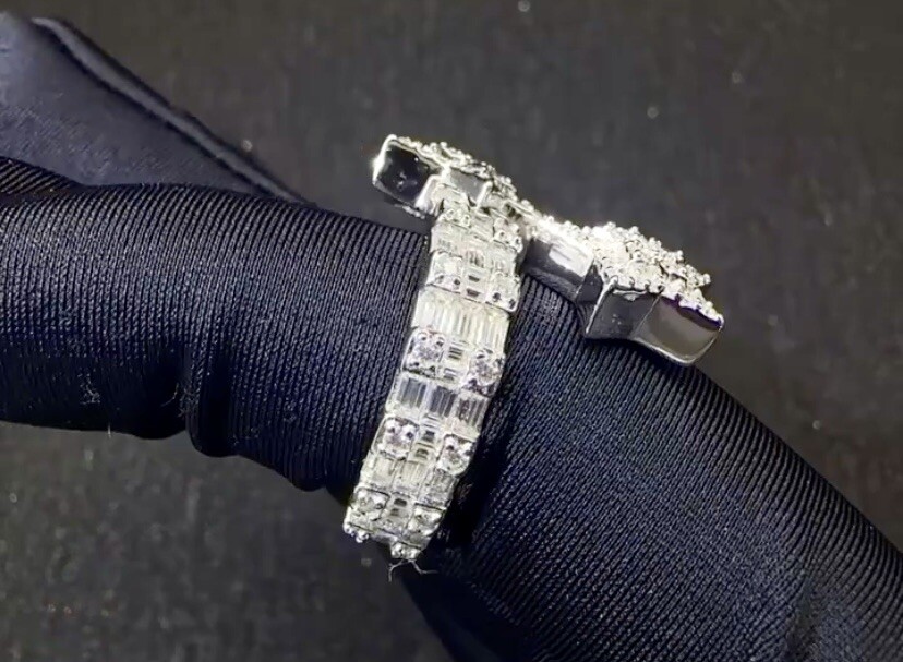 2.5-4Ct Moissanite Star Ring 925 Silver | Iced Baguette | Passes Diamond Test