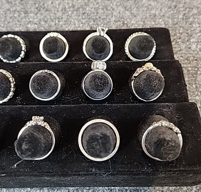 Jewelry 18 Silver Tone French Theme Rings Adjusts Sized #261 See Description