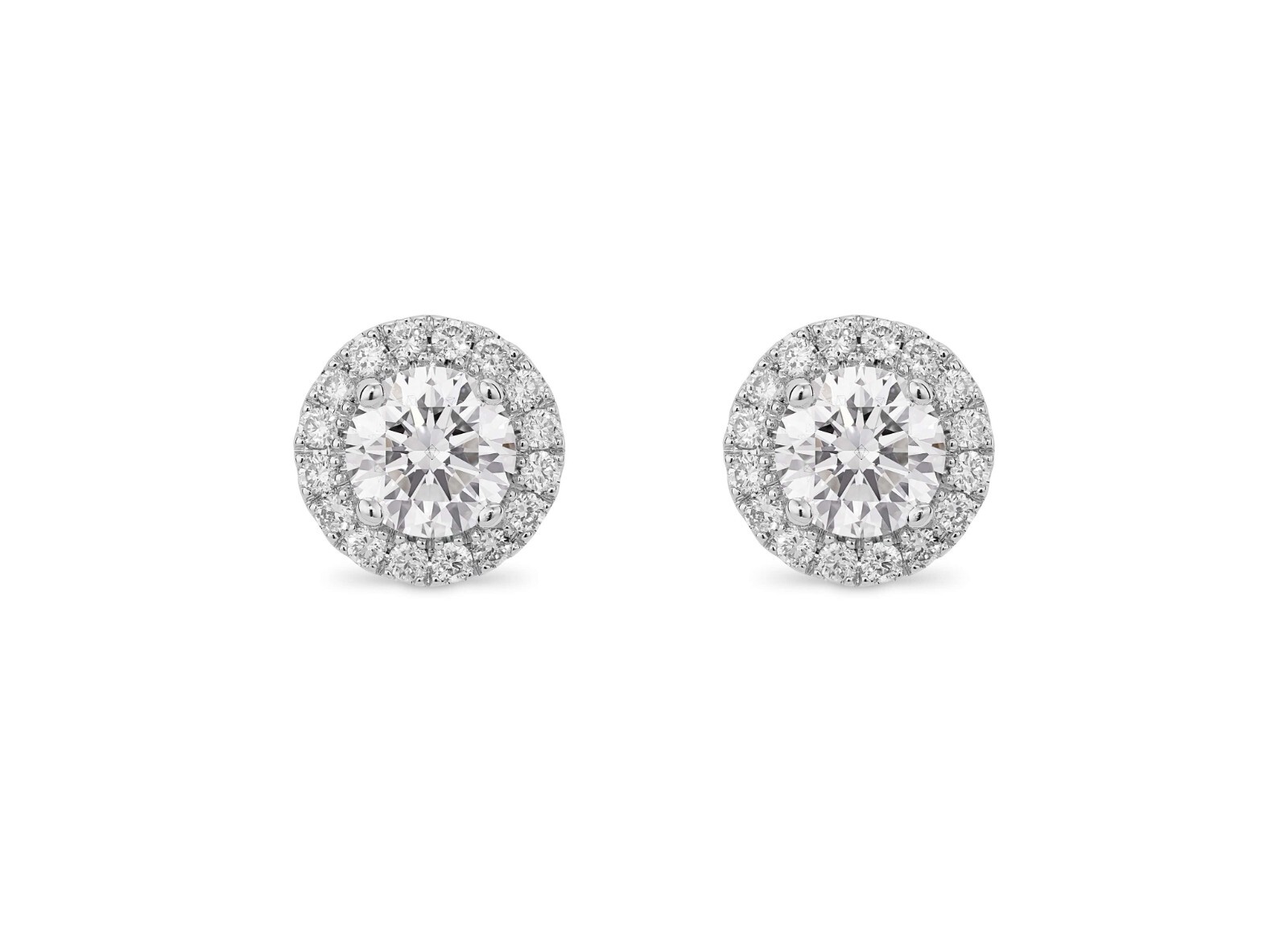 Men & Women 925 Sterling Silver Round Cubic Zirconia Halo Stud Earrings – Gift