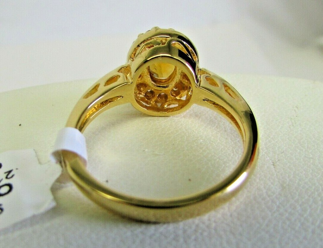 Allison Reed Gold Tone Citrine Topaz Ring Size 7 (O45 1658 05) NEW