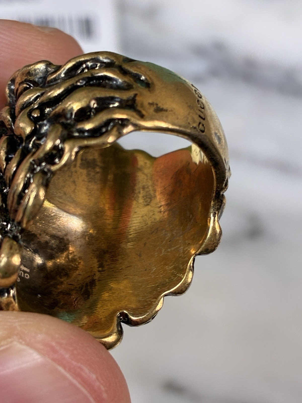 Gucci Lion Head Ring w/ Blue Stone Brand New Authentic – IT Size 16 = 7.75 US
