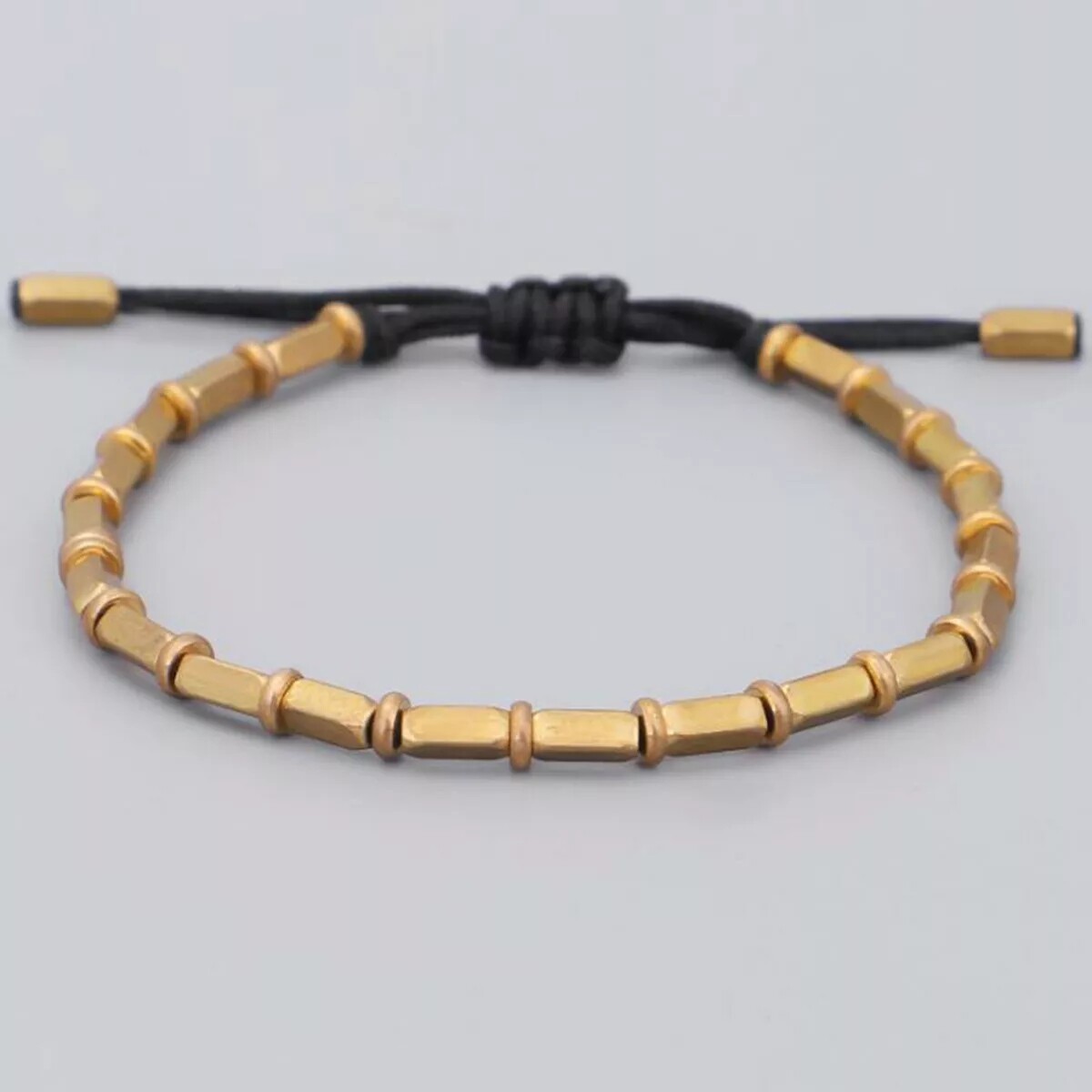 Black Tibetan Buddhist Long Copper Beads Healing Lucky Rope Bracelet Bangle USA