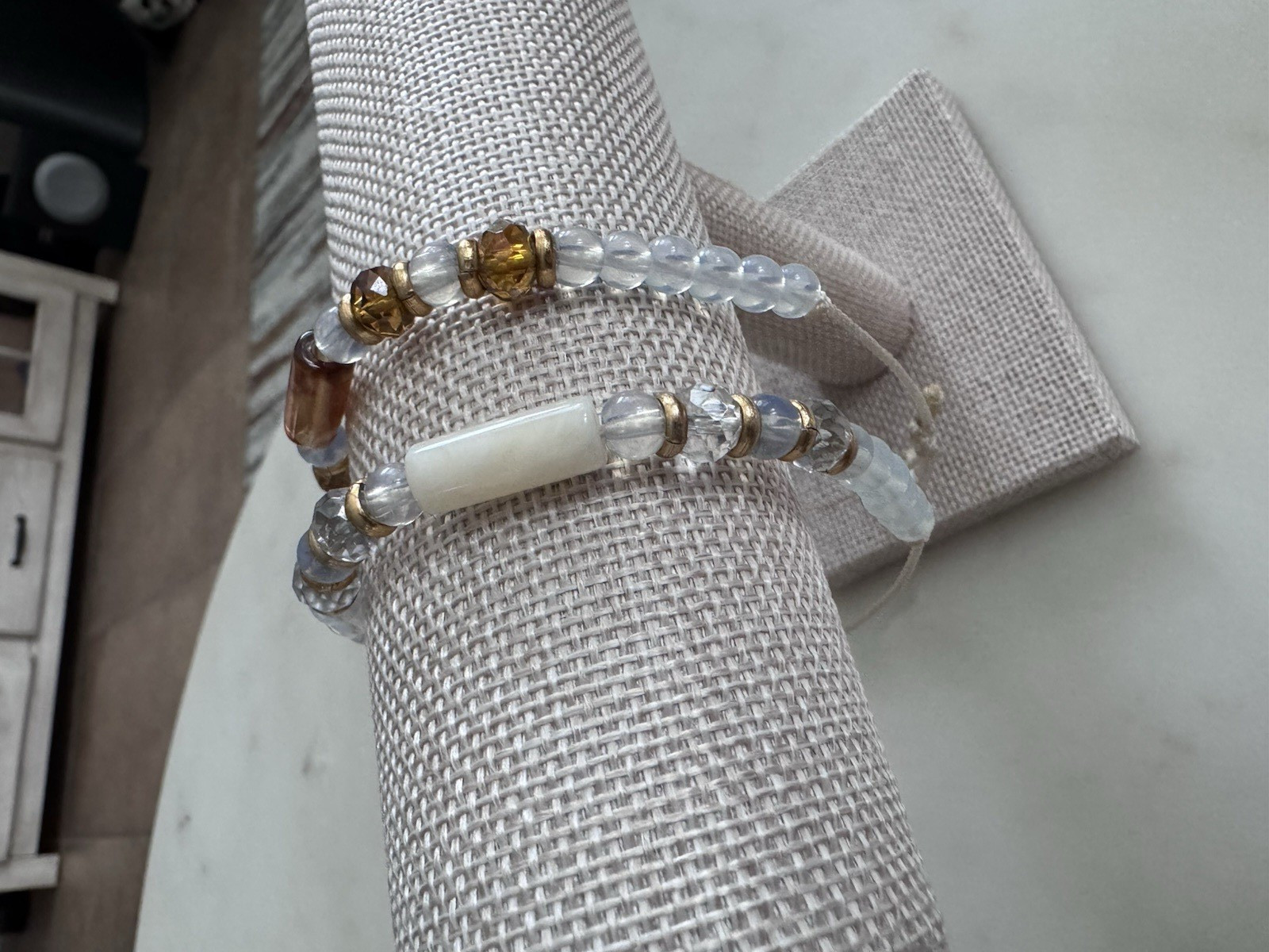 Set of 2 Handmade Beaded Bracelets Adjustable