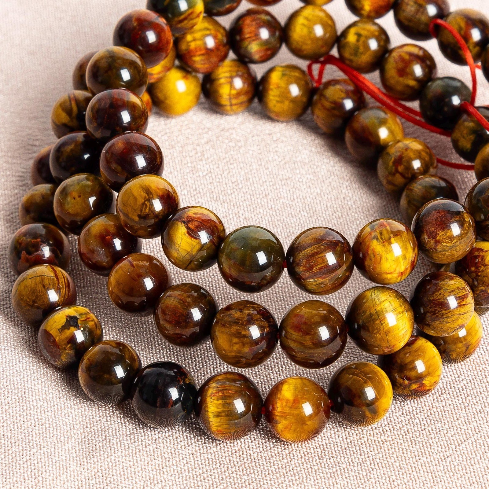 Natural Tiger Eye Round Bead Big Size Gemstone Bracelet Women And Adults