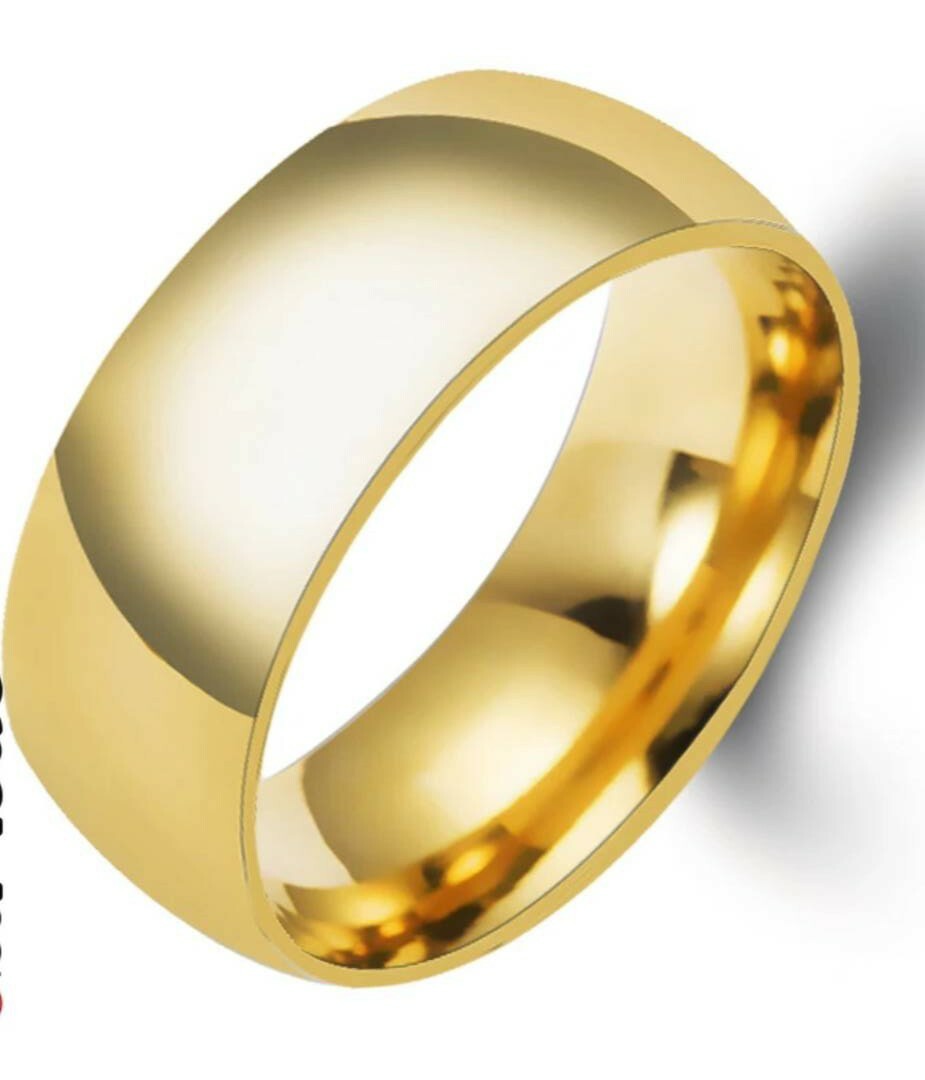 Stainless Steel Gold Plated Sizes 7-11 8mm With