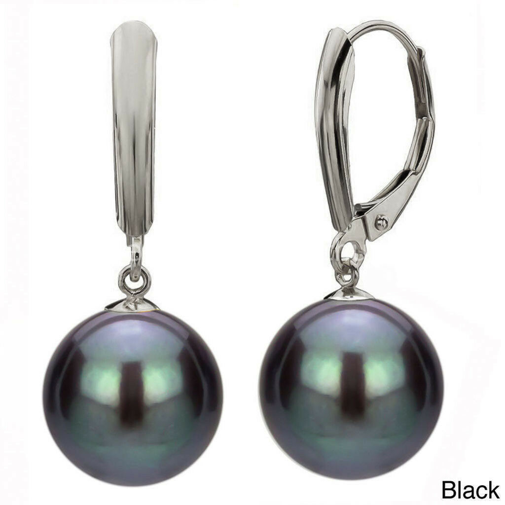 Wholesale Beautiful 8-16mm Multi-color Shell Pearl Gold Dangle Earring AAA