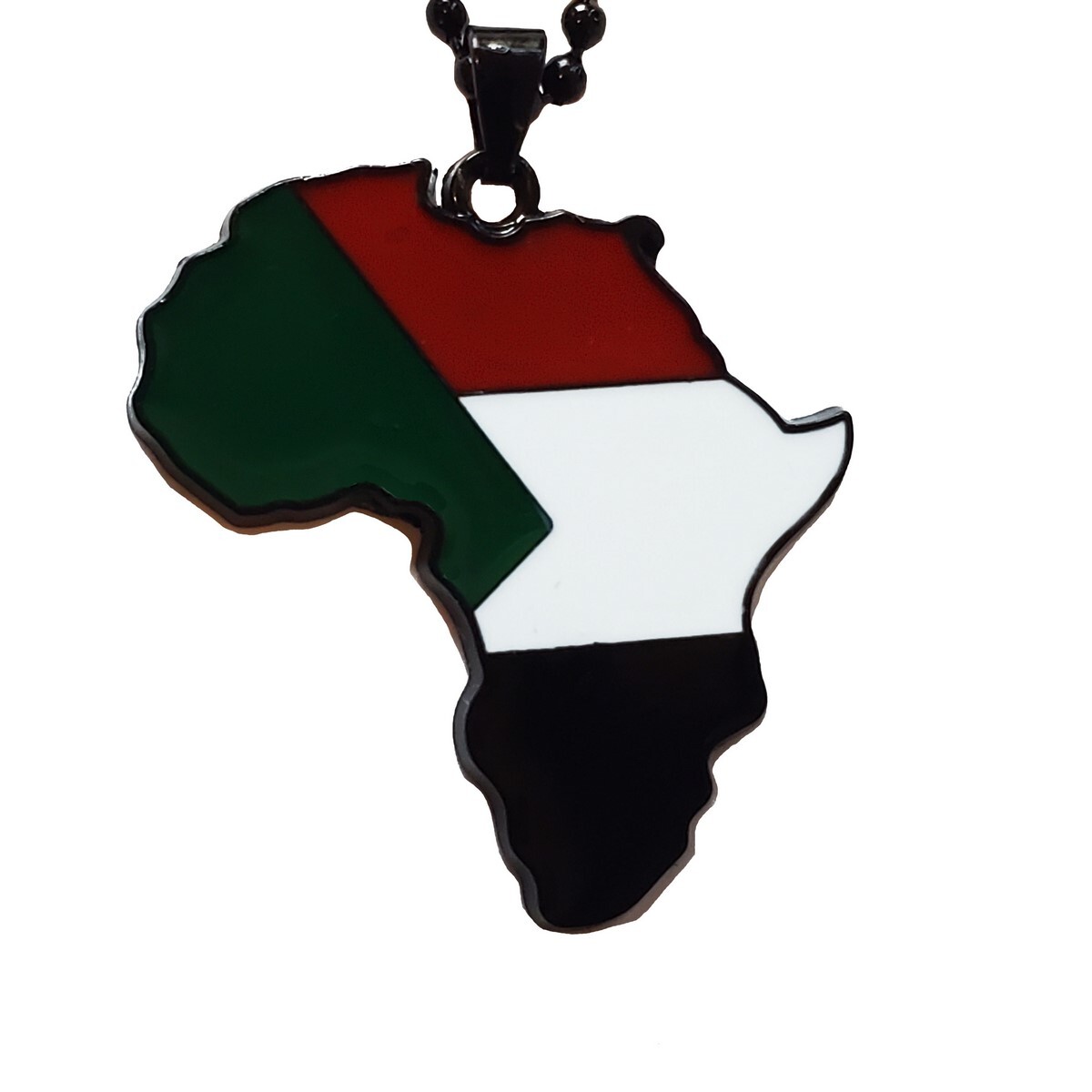 Sudan Flag Pendant Necklace Africa Map Chain