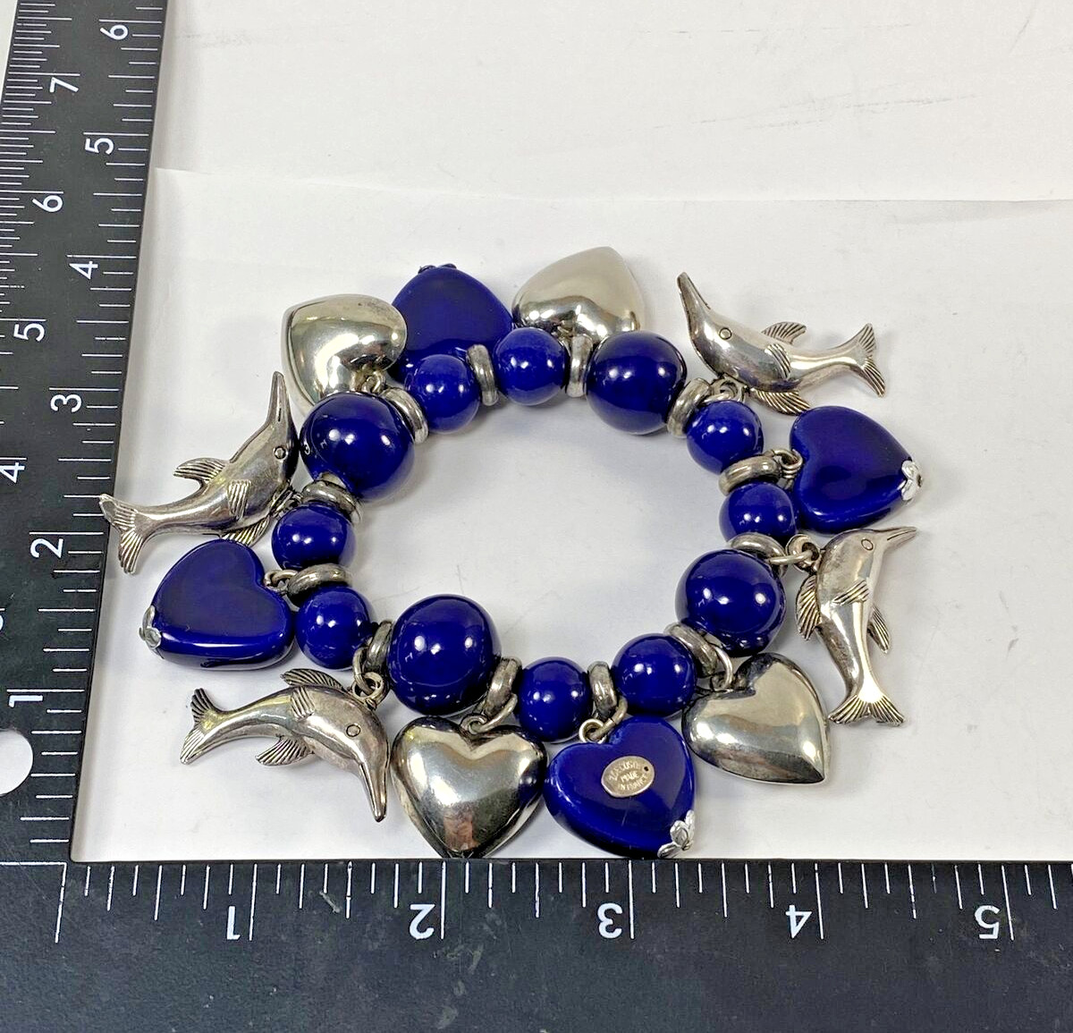 Rare Signed Zoe Coste Made In France Stretch Bracelet