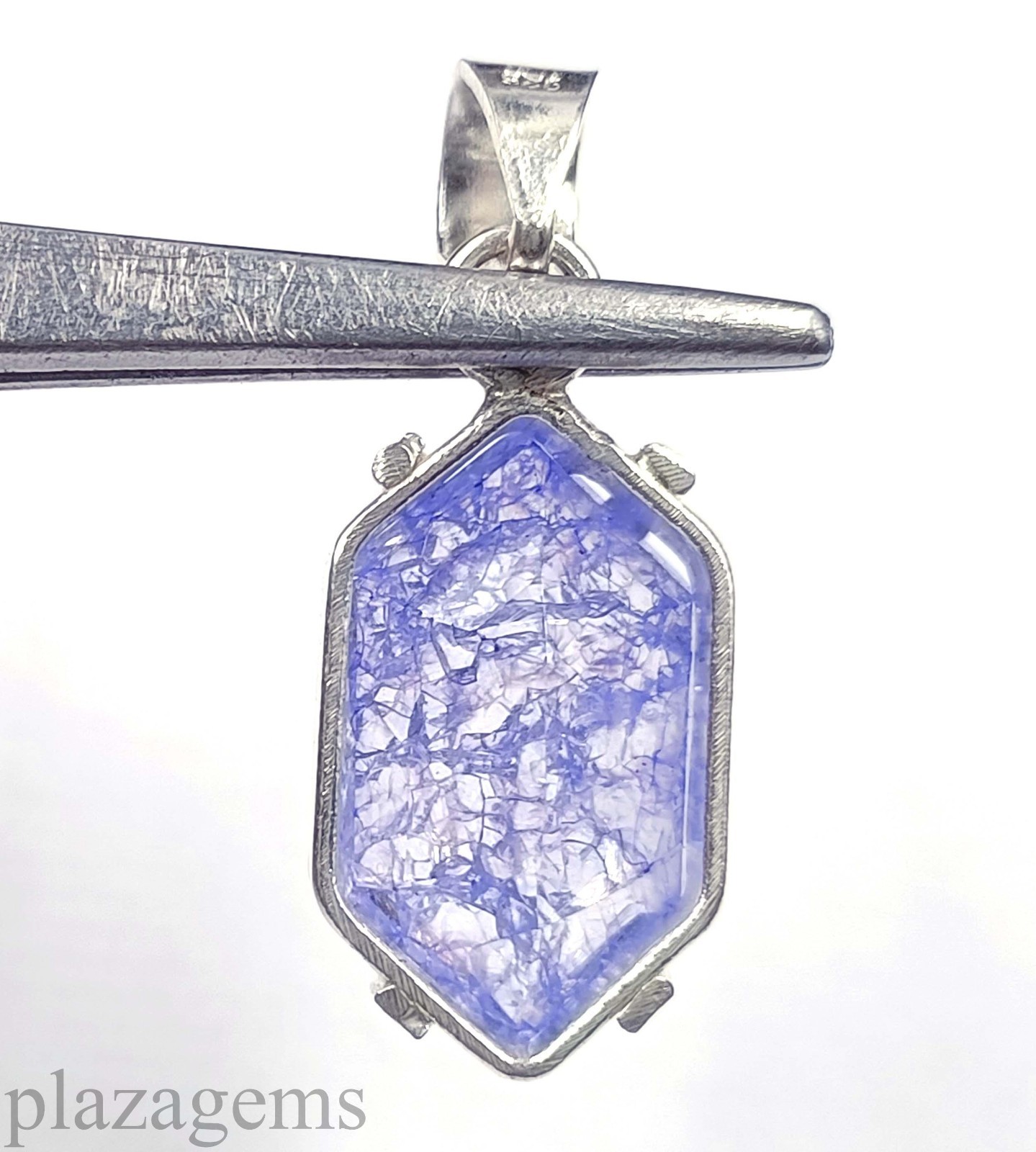 EGL Certified 32.00 Ct Blue Tanzanite Fancy Cut Pendant 925 Silver Chain “5NSP