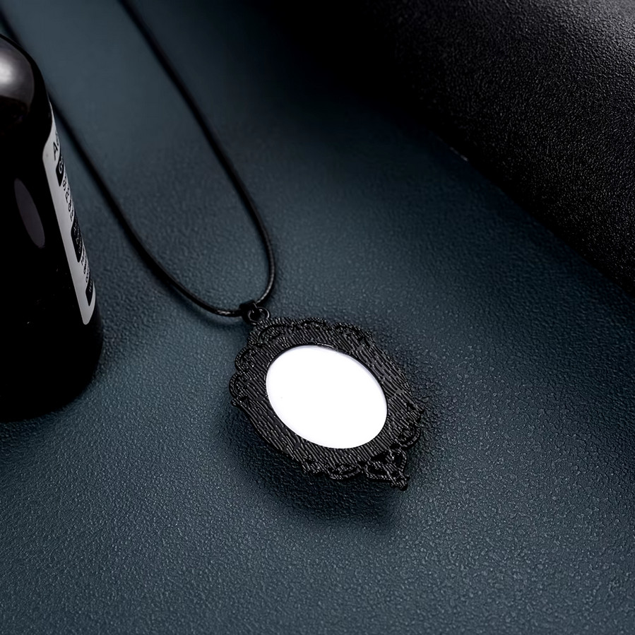 Witch Gothic Pendant Jewelry Vintage Black Magical Magician Necklace A