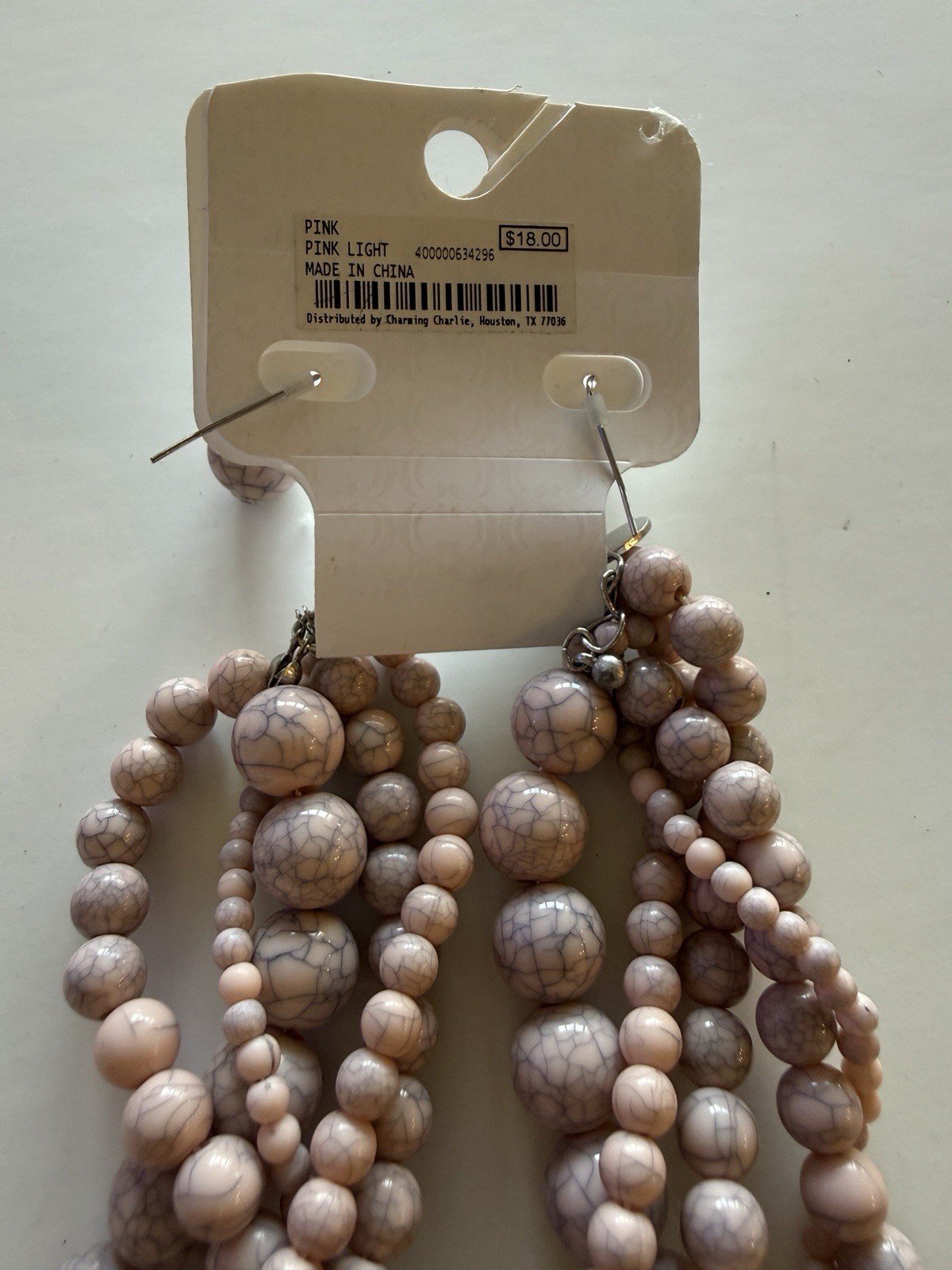 Charming Charlie Hypoallergenic Pink Beaded Dangle/Drop French Wire Earrings
