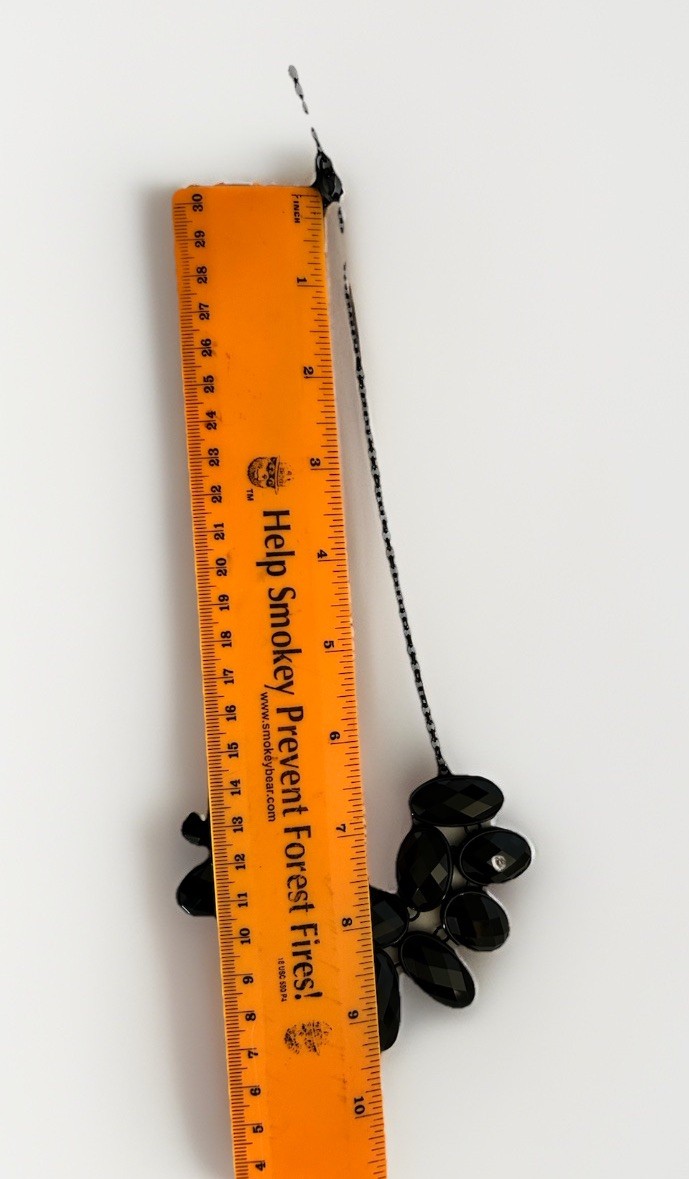Apt. 9 Black Faceted Adjustable Teardrop Cluster Bib Statement Necklace