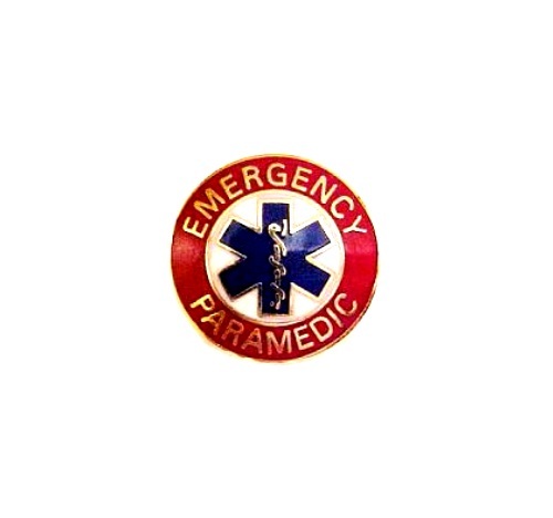 Emergency Paramedic Collar Device Pin Gold Red Blue Star of Life New 64G2 New