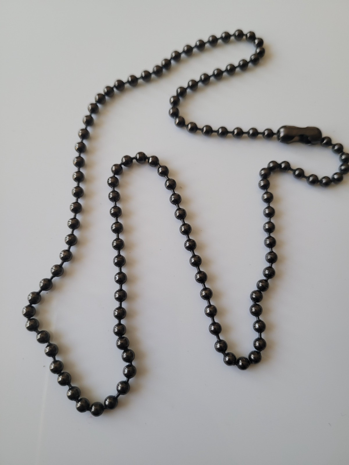 Gun Metal 5mm Ball Chain Necklace Gun Metal Dog Tag Chain Necklace