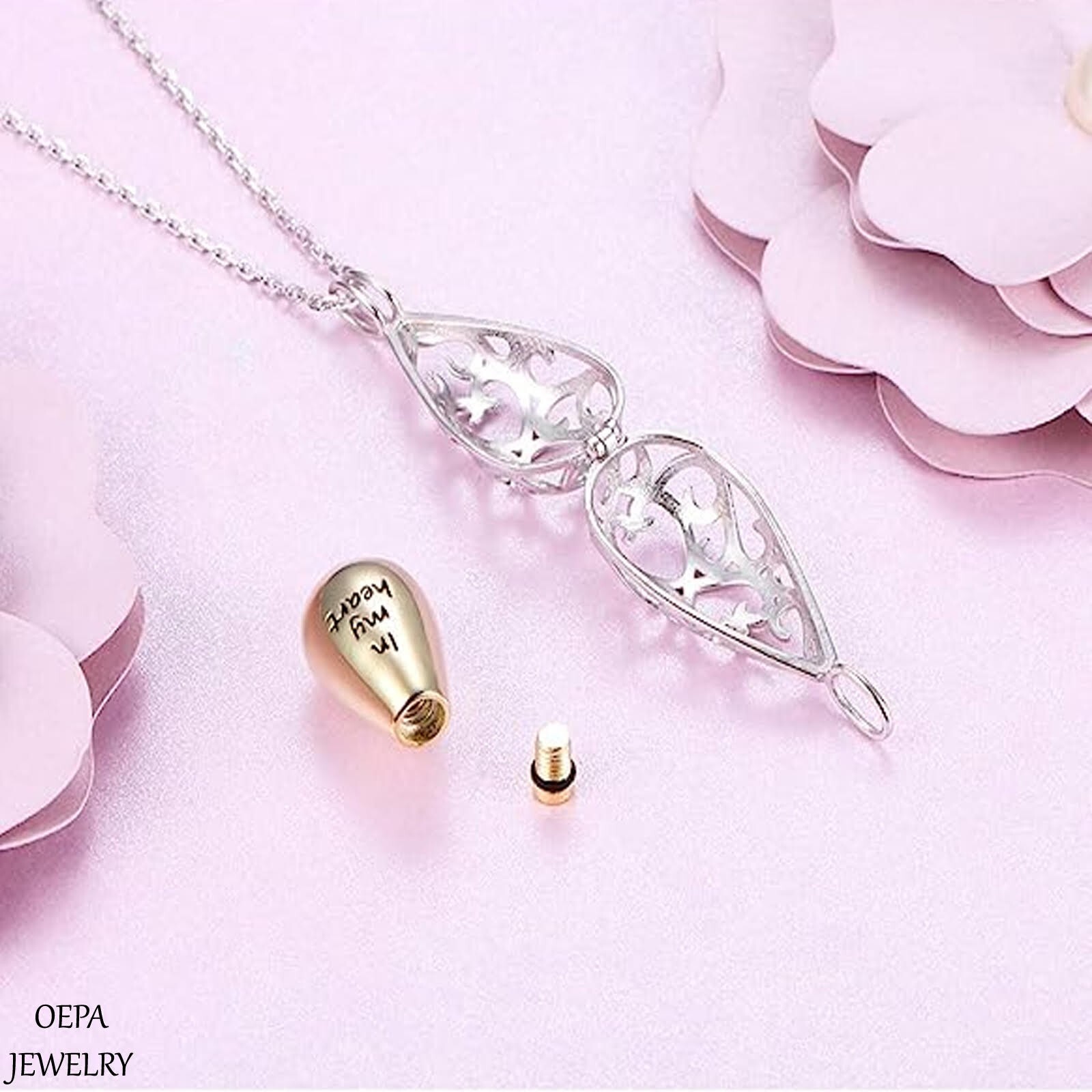 Cremation Urn Memorial Pendant Necklace Keepsake Jewelry for Ashes Necklace