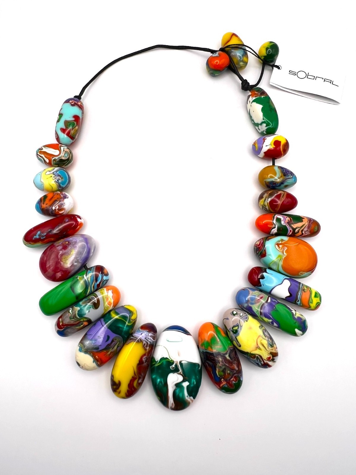 Sobral Jackie Brazil “Monica Pollock” Resin Necklace Lagenlook Colourful – SB13