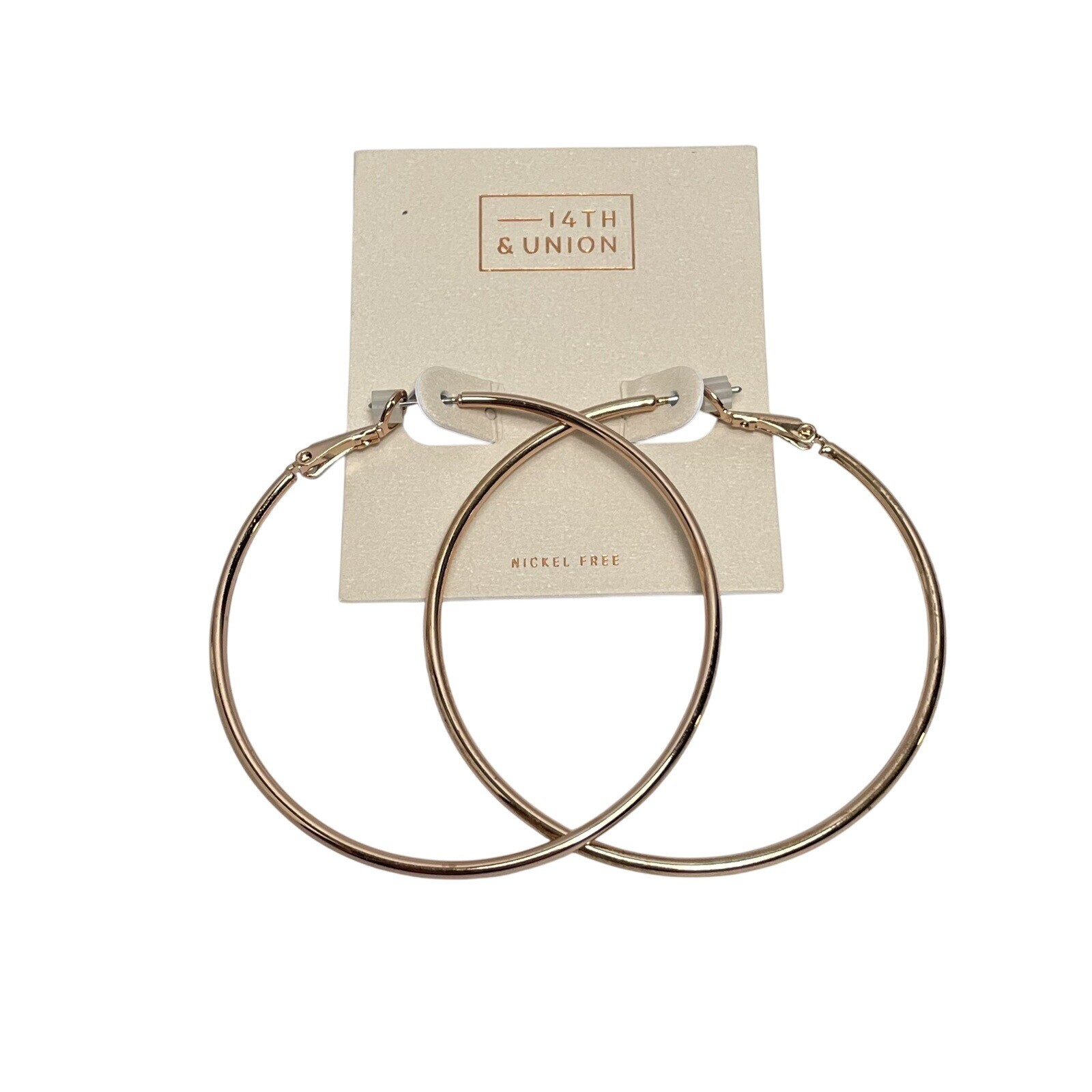 14th & Union Earrings Set: Black Faux Stone Drop Earrings & Rose Gold Hoop