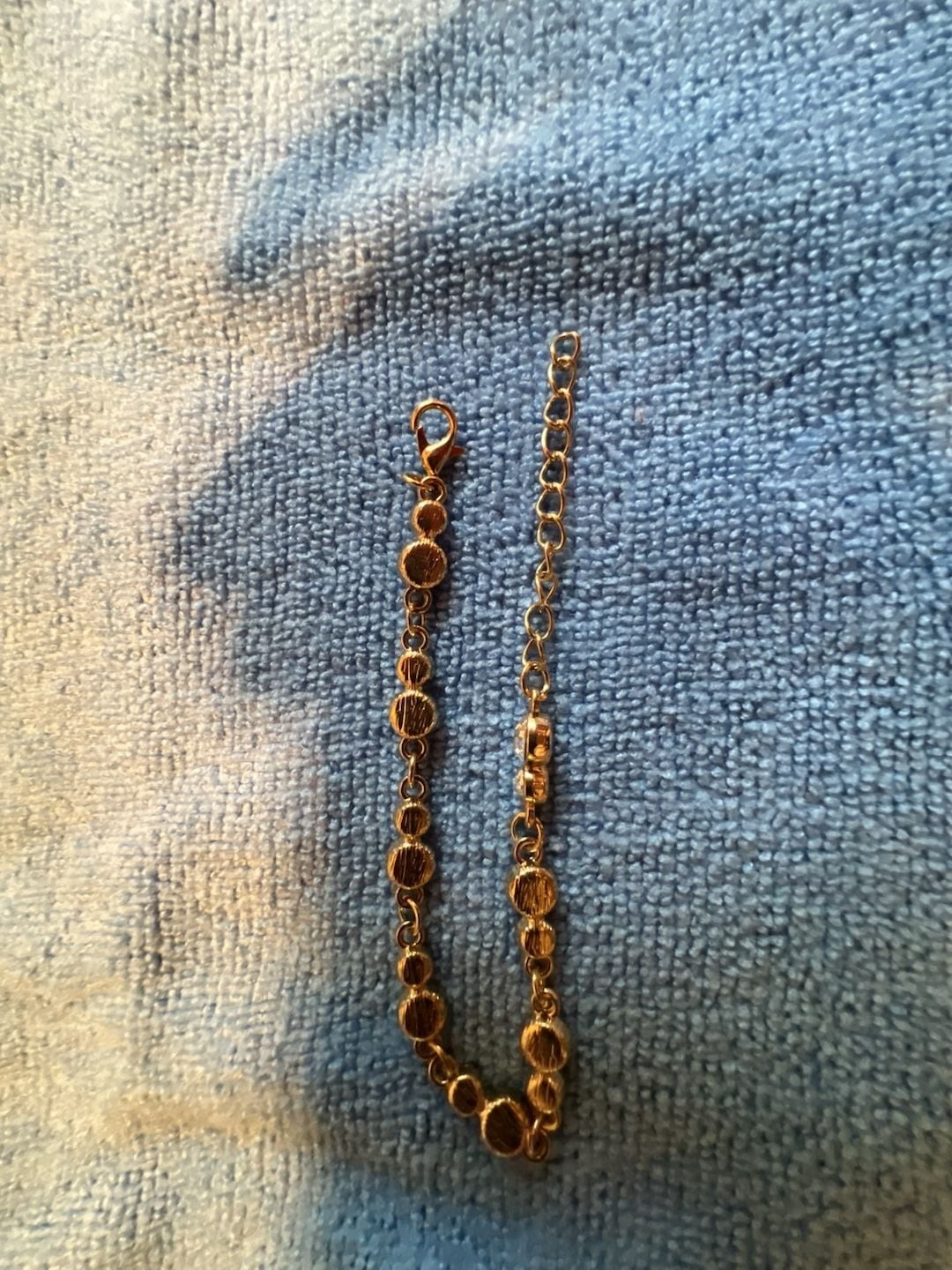 Gold Tone Bezel Set Clear Crystal Link Bracelet