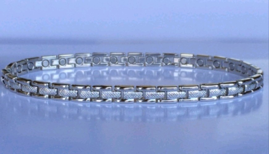 MAGNETIC ANKLET Silver Tone Links Anklet Size 10 1/2″ 🎁Beautiful. Men / Women #