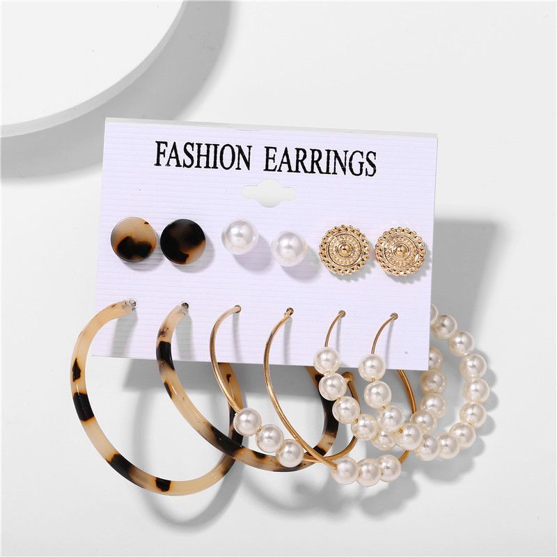 Oversize Hoop Earrings – Gold Color Round Circle Women Earrings Set DIY Jewelry