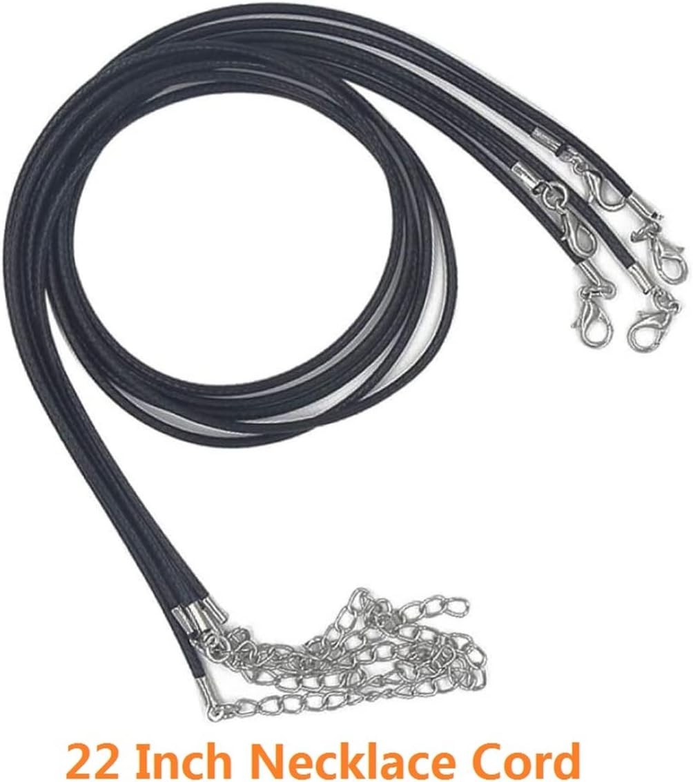 20pcs 22 Inches Black Waxed Necklace Cord with Clasp Bulk for Bracelet Necklace