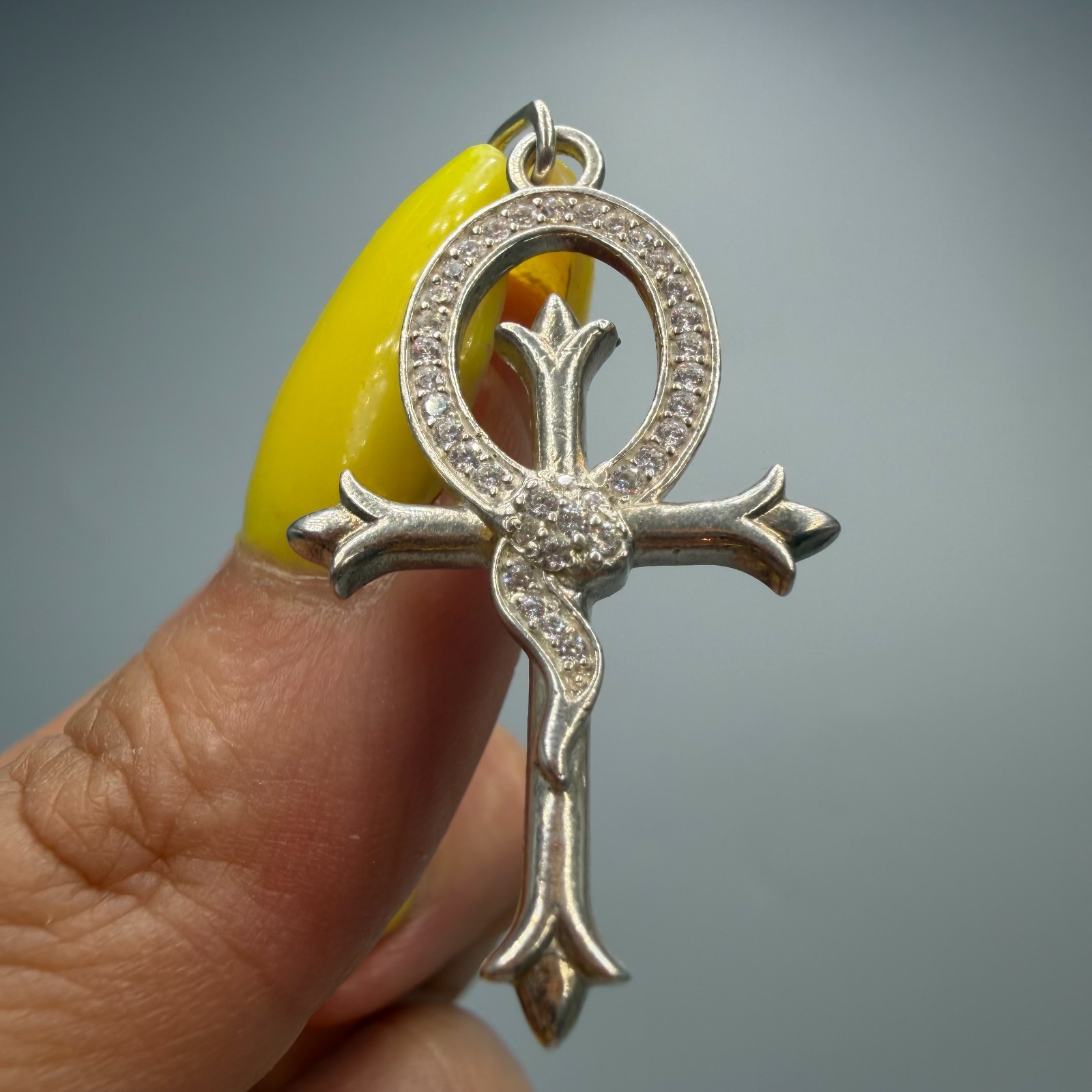 Vintage 925 Sterling Silver Cross Pendant Hallmarked Antique Religious Charm