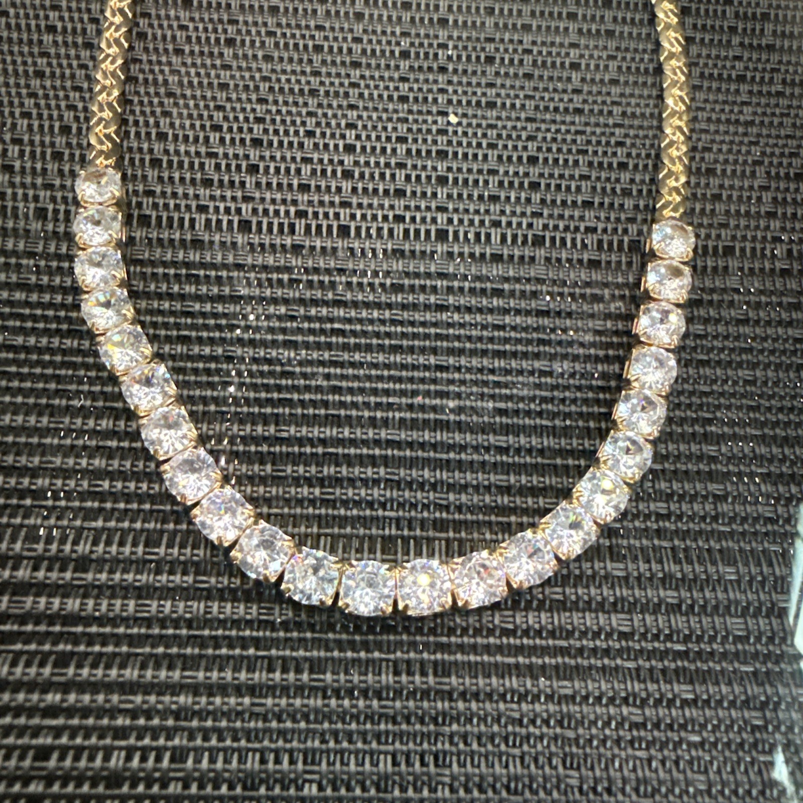 Vince Camuto Cubic Zirconia Tennis Strand Statement Necklace Adjustable 18–20”