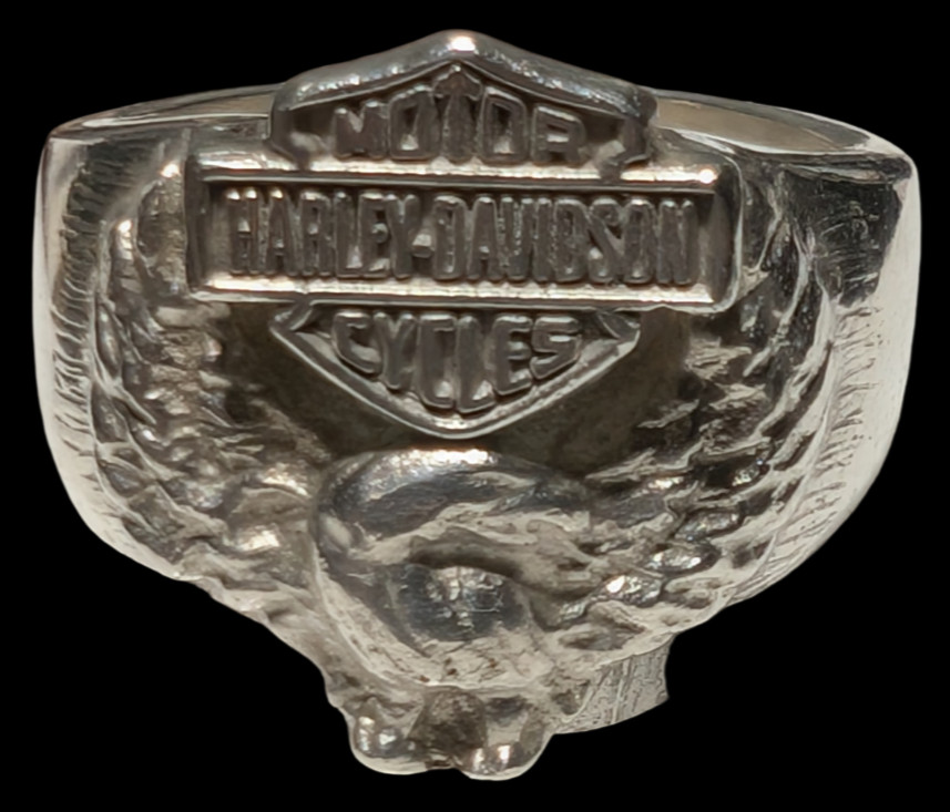 Vintage Harley Davidson EAGLE Sterling Silver 925 Mens Ring CHUNKY 10.75 22.1 G