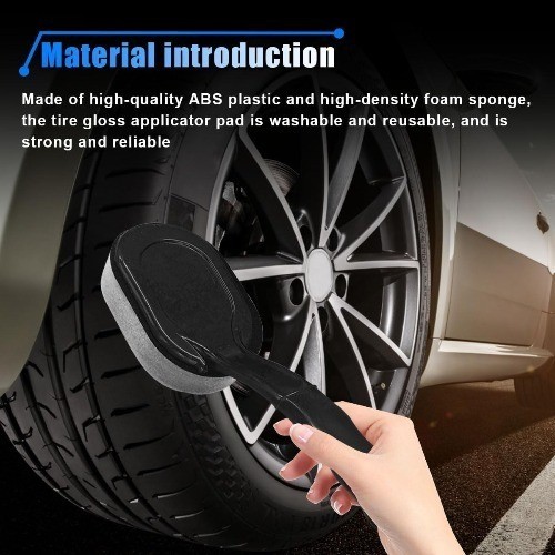 2-Piece Tire Shine Applicator Brush with Detachable Foam Pad and Cu Size: 2PCS