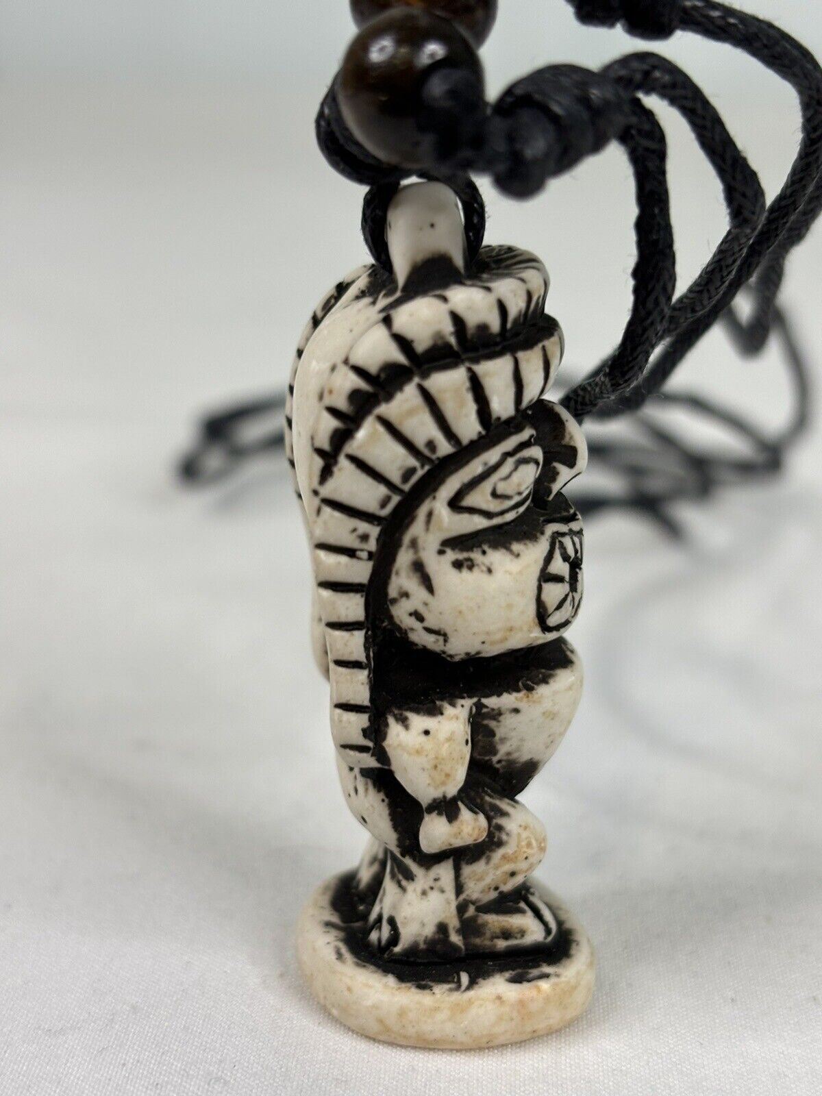 Tiki Necklace Pendent Adjustable Cord Resin Tiki God/Idol Guy Hawaiian Surfer 1