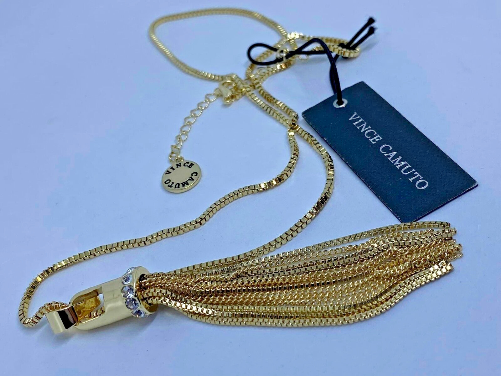 Vince Camuto Women’s Goldtone Long Pendant Long Tassel Chain Necklace-NWT
