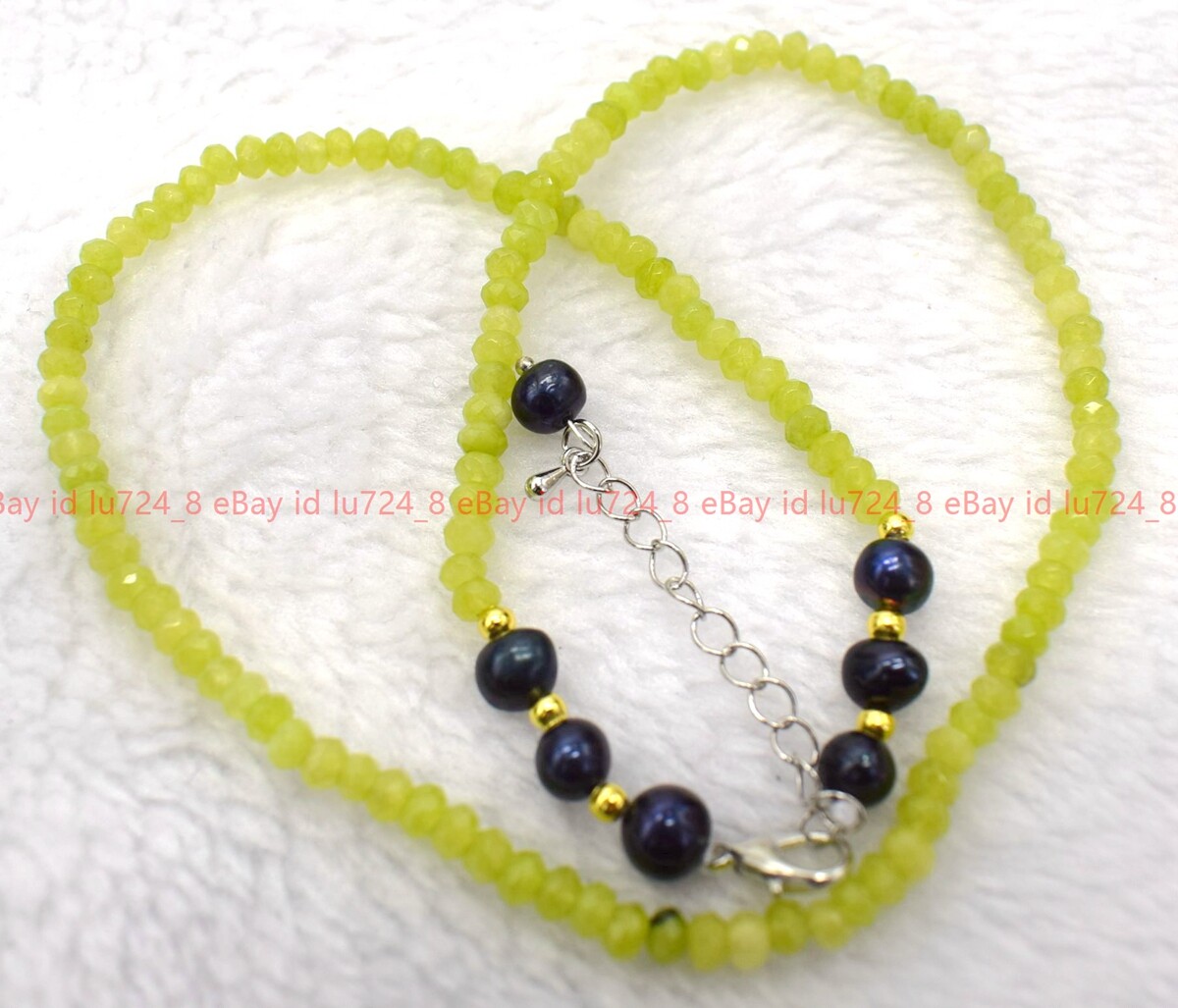 Fashion 2x4mm Faceted Gemstone Rondelle Beads 7-8mm Black Pearl Necklace 14-32″