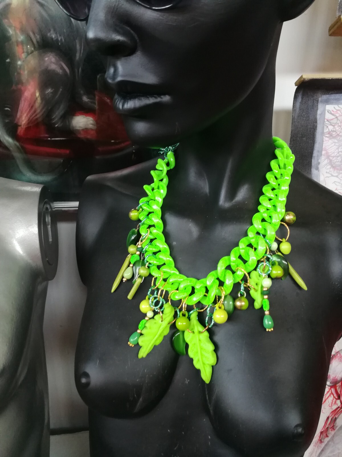 fashion jewelry woman jewels necklace collier choker chain pendant leaves flower