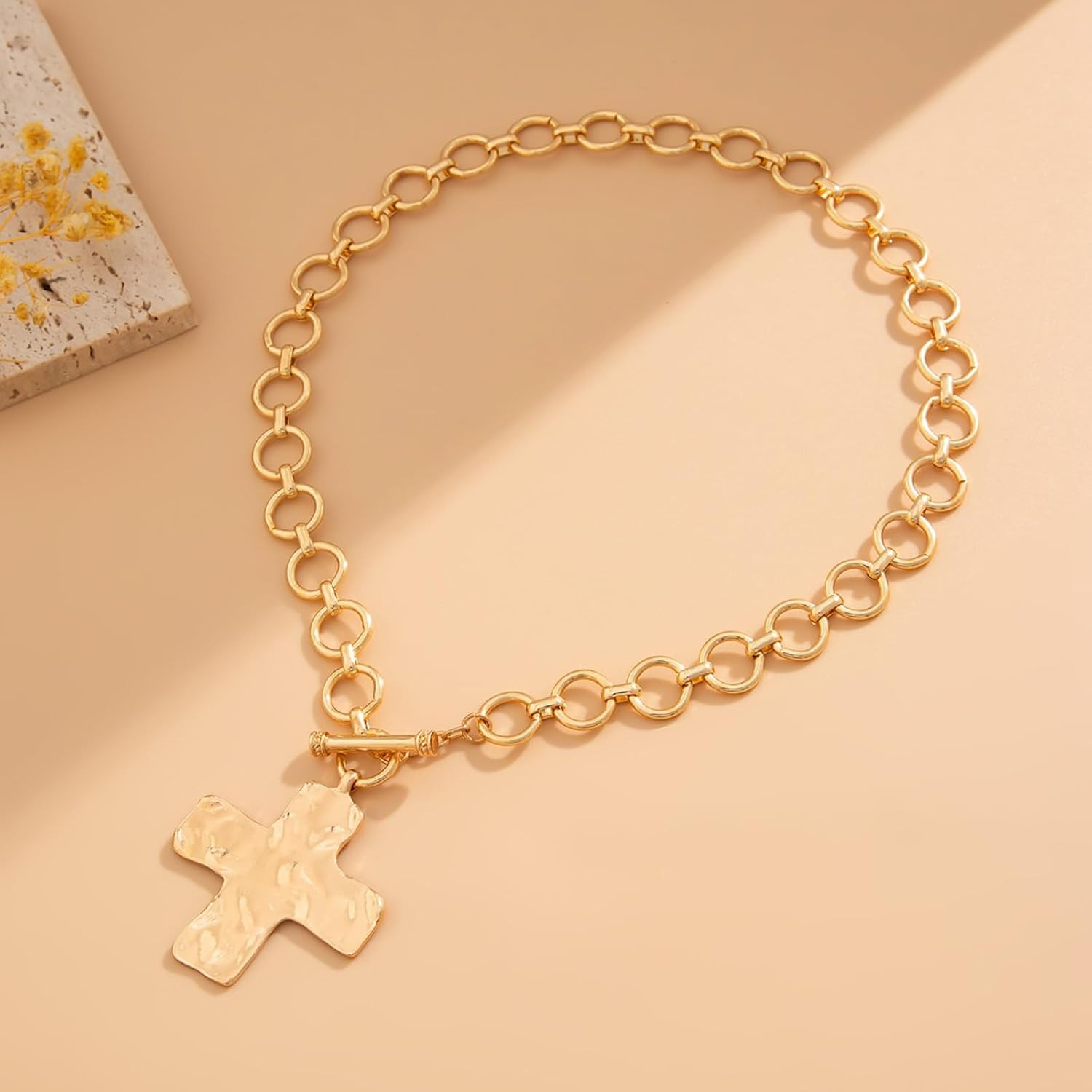 Chunky Necklace Chunky Cross Necklace for Women Big Cross Statement Necklaces Tr