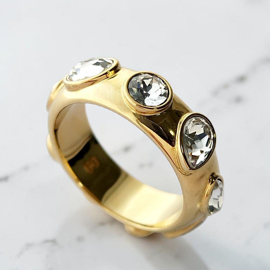 Swarovski Dextra Ring Gold 18 Size 0.7cm No. 1495 Jewelry