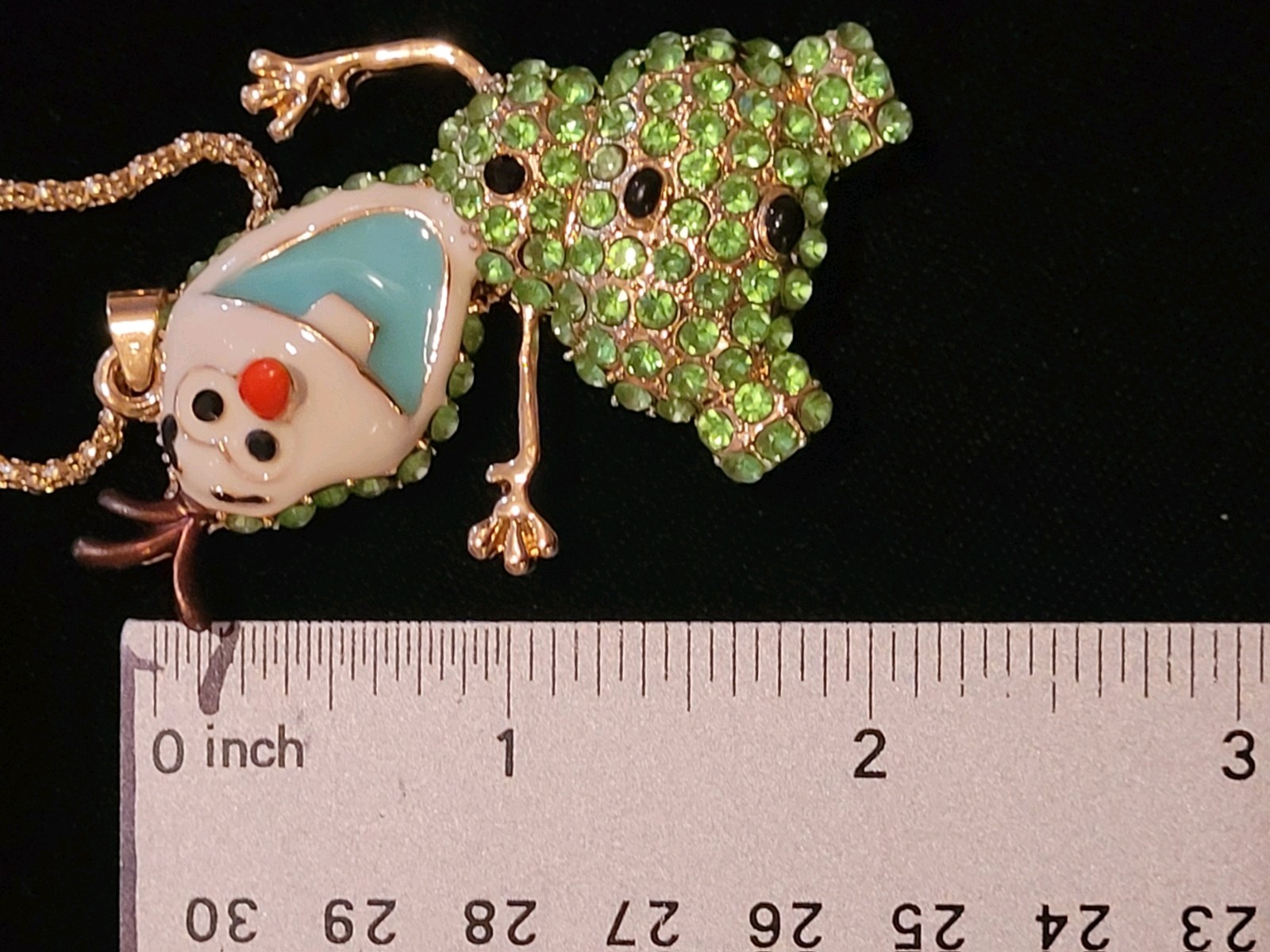 BETSEY JOHNSON OLAF MULTI CRYSTAL Necklace FROZEN CHRISTMAS SNOWMAN PENDANT NWT