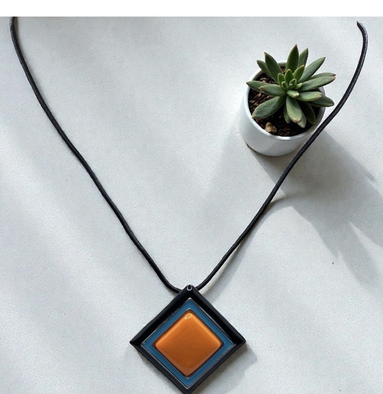 Orange And Black Necklace