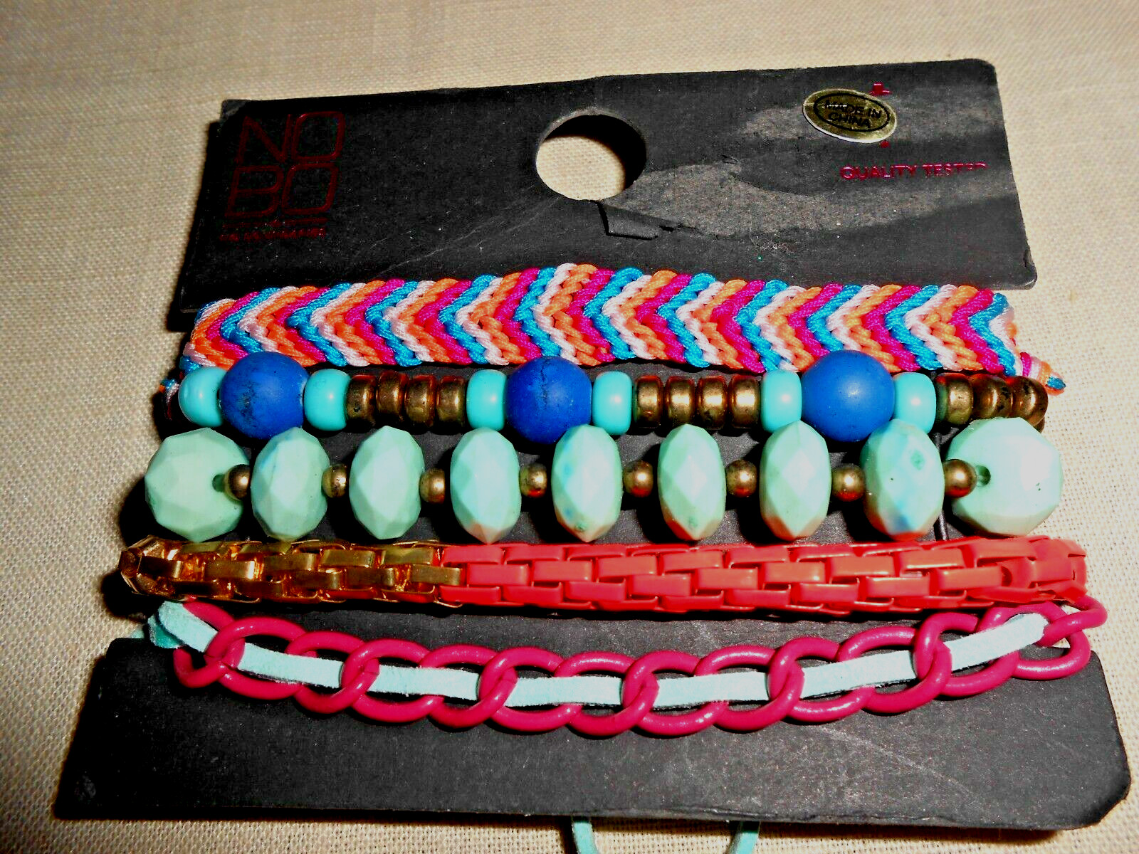 No Boundaries Set of 5 Bracelets – Mixed Styles- Colorful- Summer- NEW! L6B