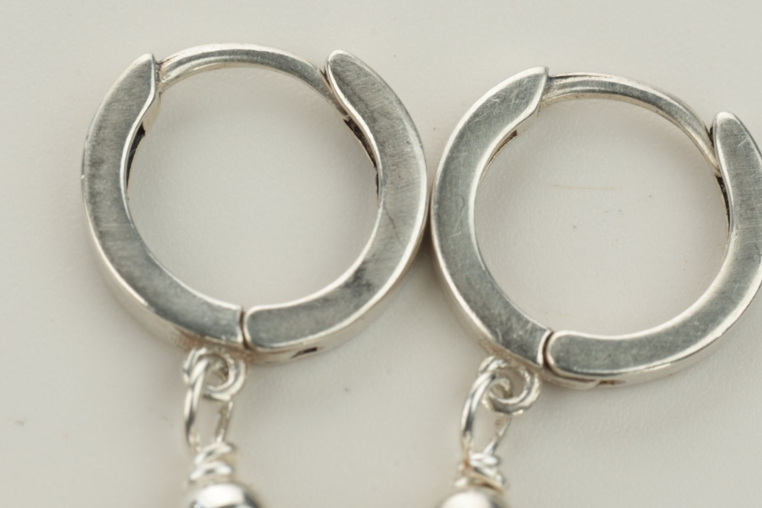 Earrings Small Silver Sterling Graduated Beads Blue Southwestern